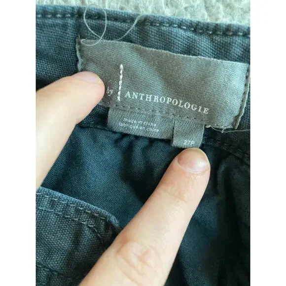 Anthropologie Pants 27P Crop Button Fly Gray Straight Leg Pleated Retro 80s 27 - Picture 10 of 16
